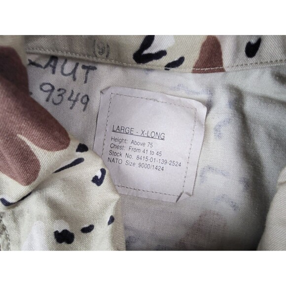 USGI Army Jacket/Shirt Large X Long 6 Color Chocolate Chip Desert Camo - Picture 4 of 7